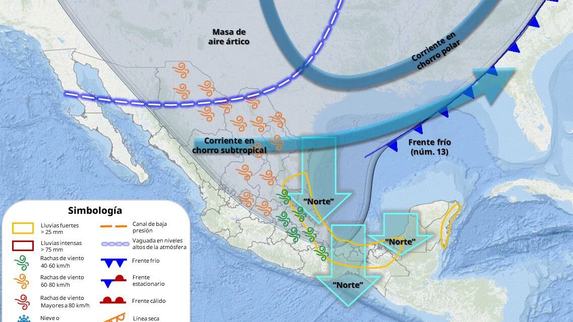 Tuxpan en “Alerta Gris” por ingreso del Frente Frío 13 y su masa de aire ártico, el próximo domingo 9 de noviembre