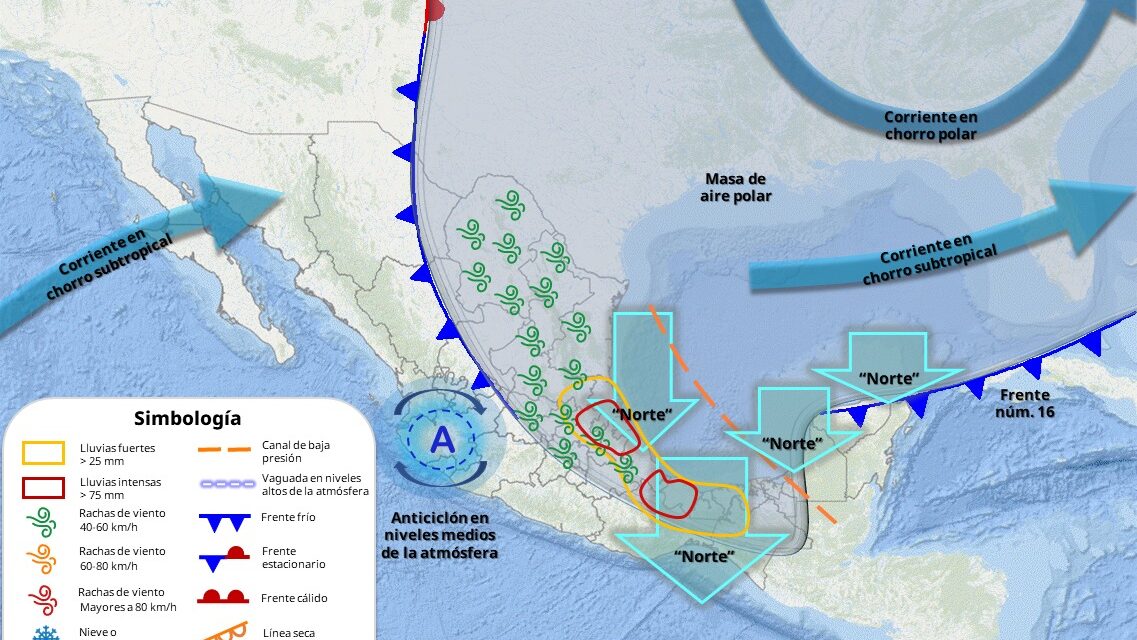 Gobierno de Tuxpan recomienda tomar precauciones por las lluvias que estará generando el Frente Frío 16