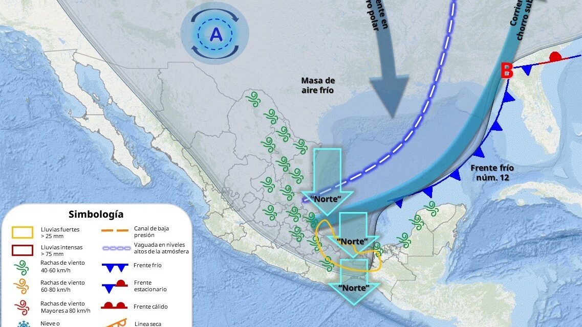 Tomen precauciones anticipadas porque mañana domingo llega a Tuxpan el Frente Frío 12