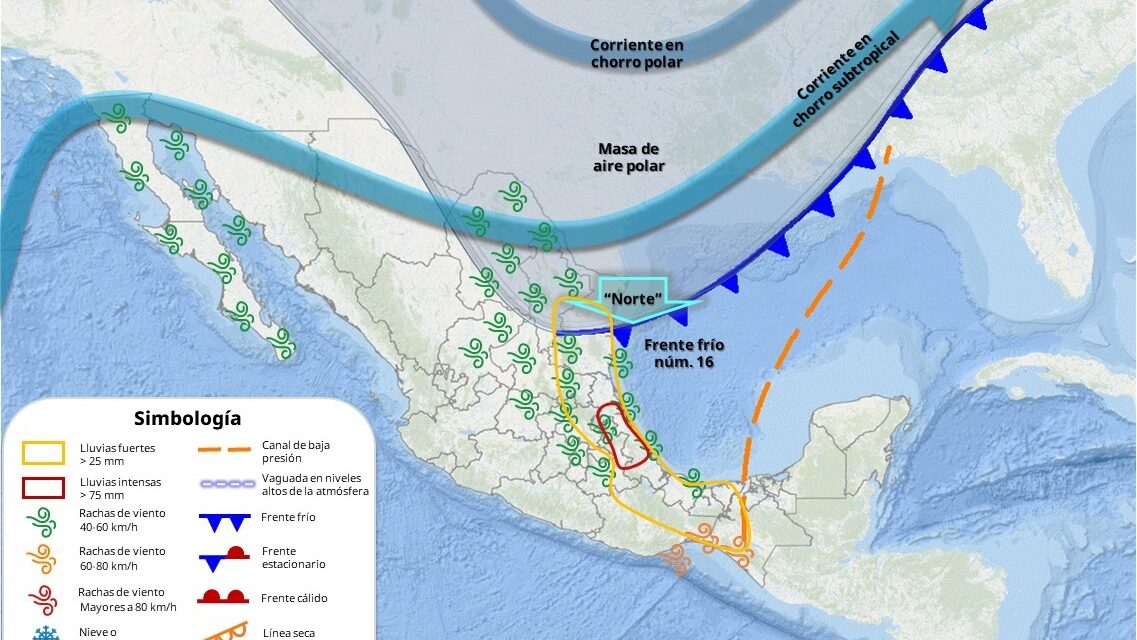 Gobierno de Tuxpan recomienda precaución por las lluvias y evento de “Norte” por el paso del Frente Frío 16