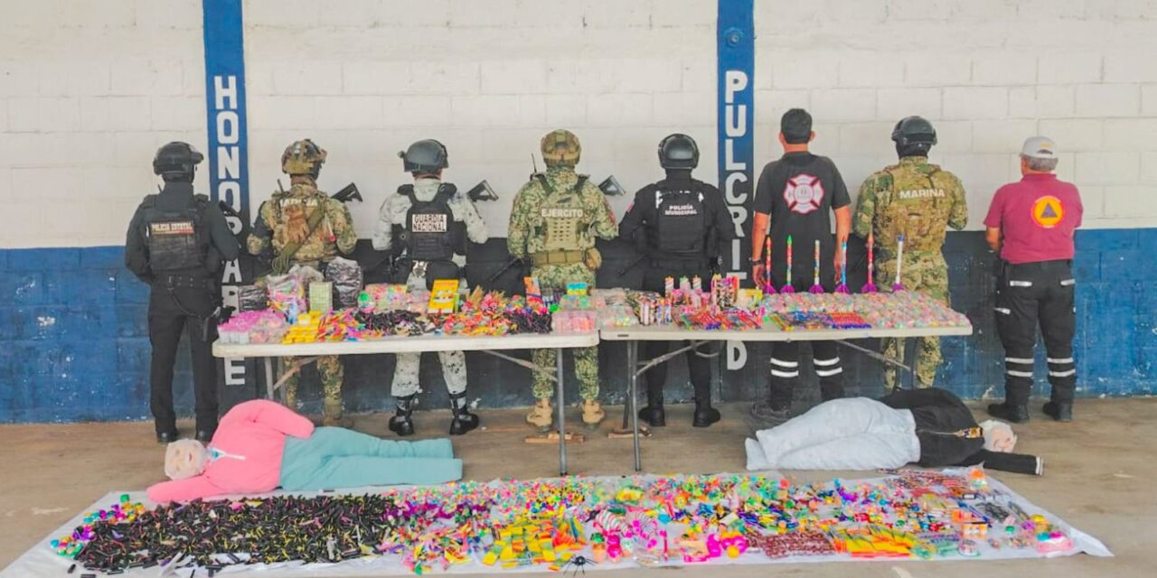 DECOMISO DE PIROTECNIA EN OPERATIVO EN TUXPAN