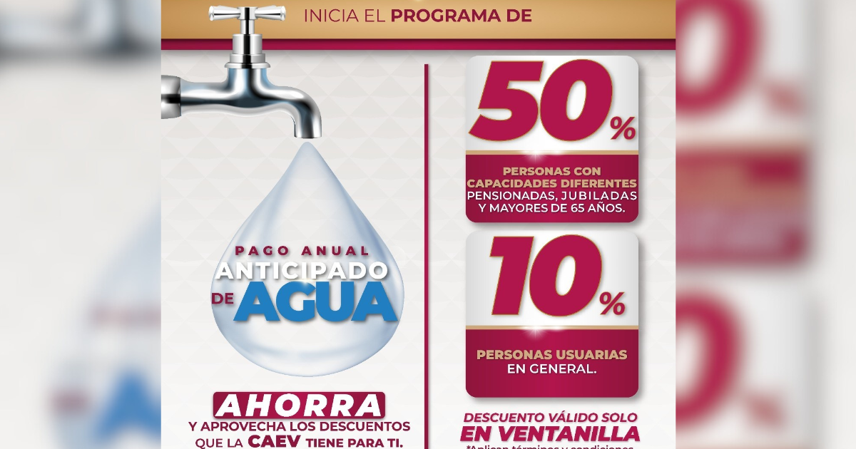 Extiende CAEV beneficios en la condonación de multas y recargos; ¡aprovecha el pago Pago Anual Anticipado!