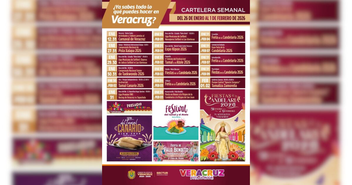 Planea tu visita; Veracruz te espera con una amplia agenda de actividades