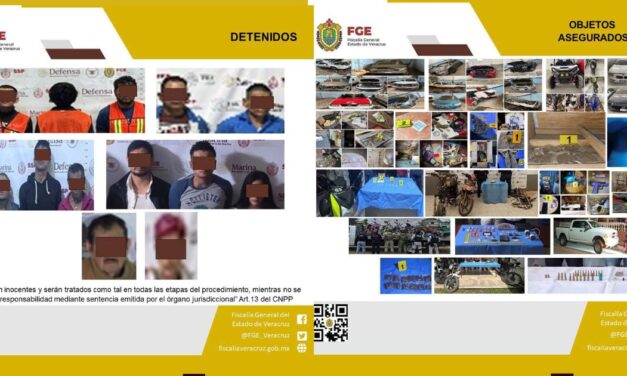 FGE Veracruz detiene a 13 personas durante cateos realizados en diversos municipios