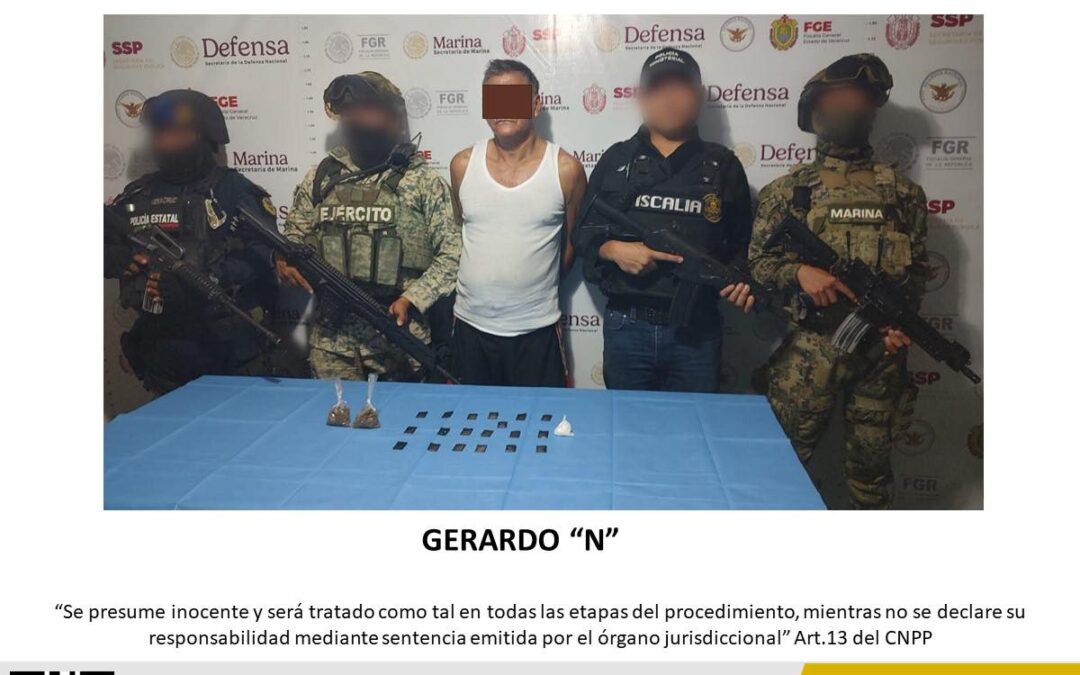 Fiscalía Regional de Tuxpan ejecuta orden de cateo en Poza Rica: un detenido y sustancias ilícitas aseguradas