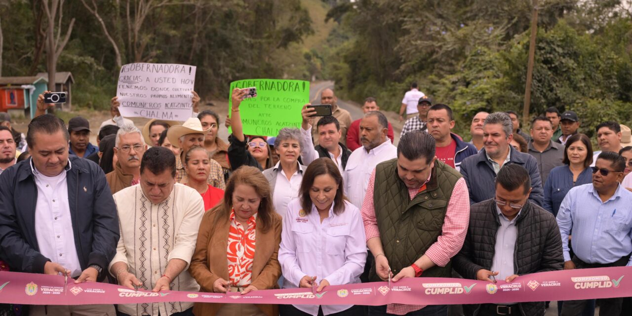 Rocío Nahle inaugura tramo Chalma–Platón Sánchez