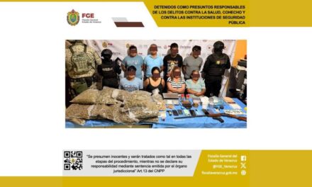 Cateo en Tihuatlán deja ocho detenidos y fuerte decomiso de droga, dinero y equipo