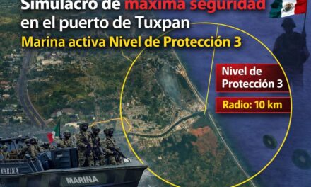 Simulacro de máxima seguridad en el puerto de Tuxpan: Marina activa Nivel de Protección 3