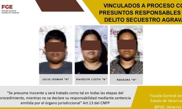 Vinculan a proceso a tres presuntos secuestradores en Martínez de la Torre