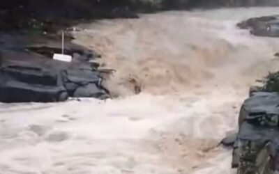 Aumenta nivel del río La Laja en Tancoco tras lluvias en la Sierra de Otontepec