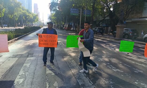 Habitantes de El Higo bloquean Reforma en CDMX; exigen apoyos tras inundaciones
