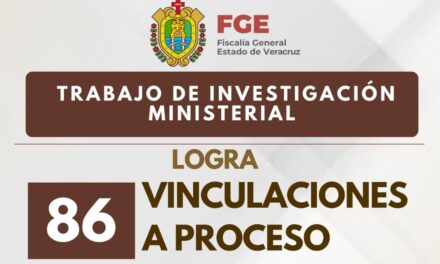 Fiscalía General del Estado de Veracruz logra 86 vinculaciones a proceso en una semana