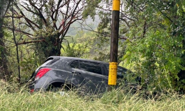 Camioneta se sale del camino en la Naranjos-Chontla