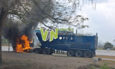 Se incendia tráiler en la carretera Pánuco-Tempoal