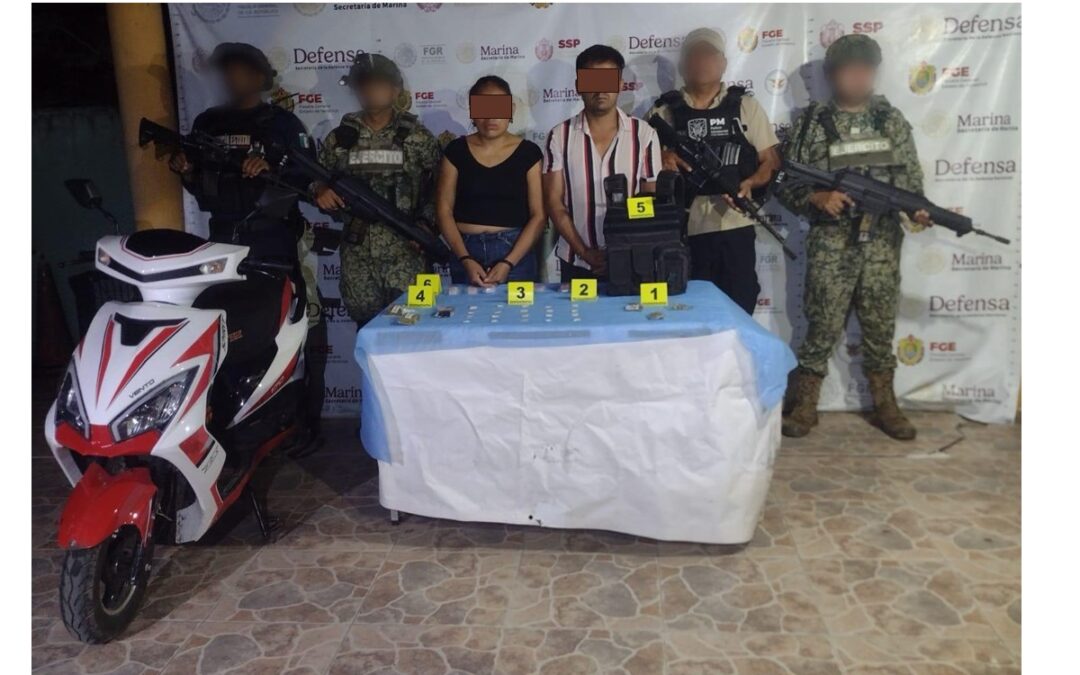 Operativo coordinado en Chinampa de Gorostiza deja dos personas detenidas e indicios asegurados