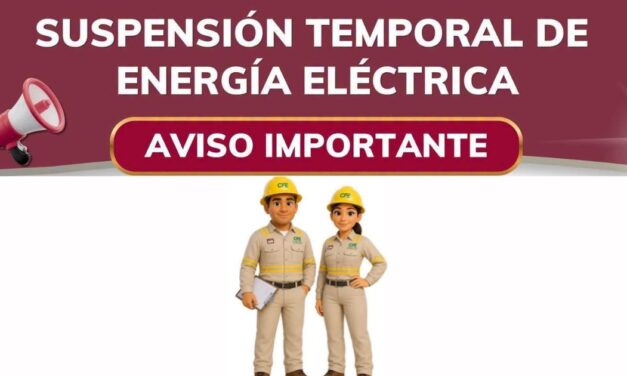 Anuncian suspensión programada de energía eléctrica para este 31 de julio en Ixhuatlán de Madero
