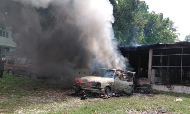 Encapuchados incendian camioneta en comunidad de Tempoal
