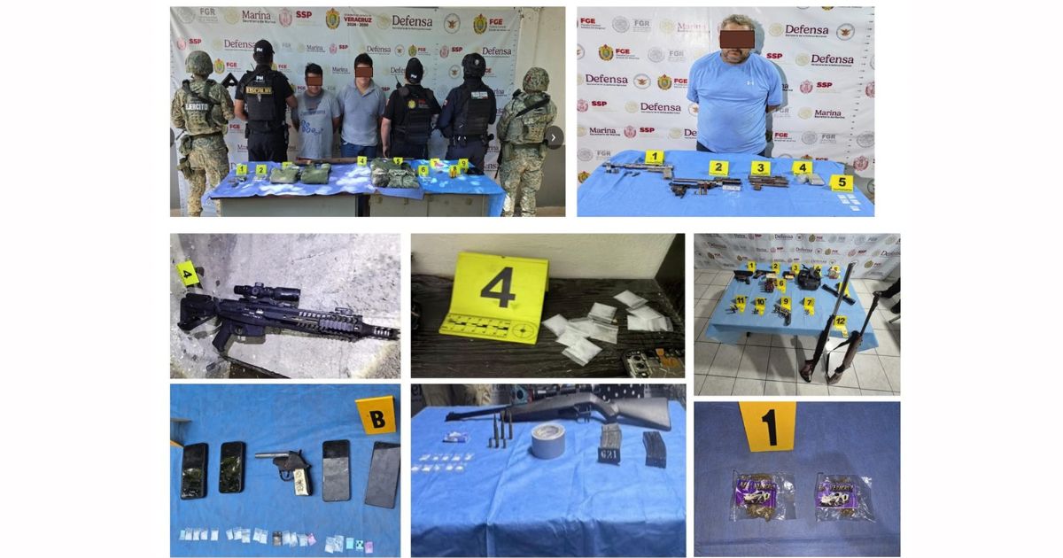 49 cateos en 28 municipios de Veracruz dejan 47 detenidos e indicios asegurados en acciones contundentes contra el delito