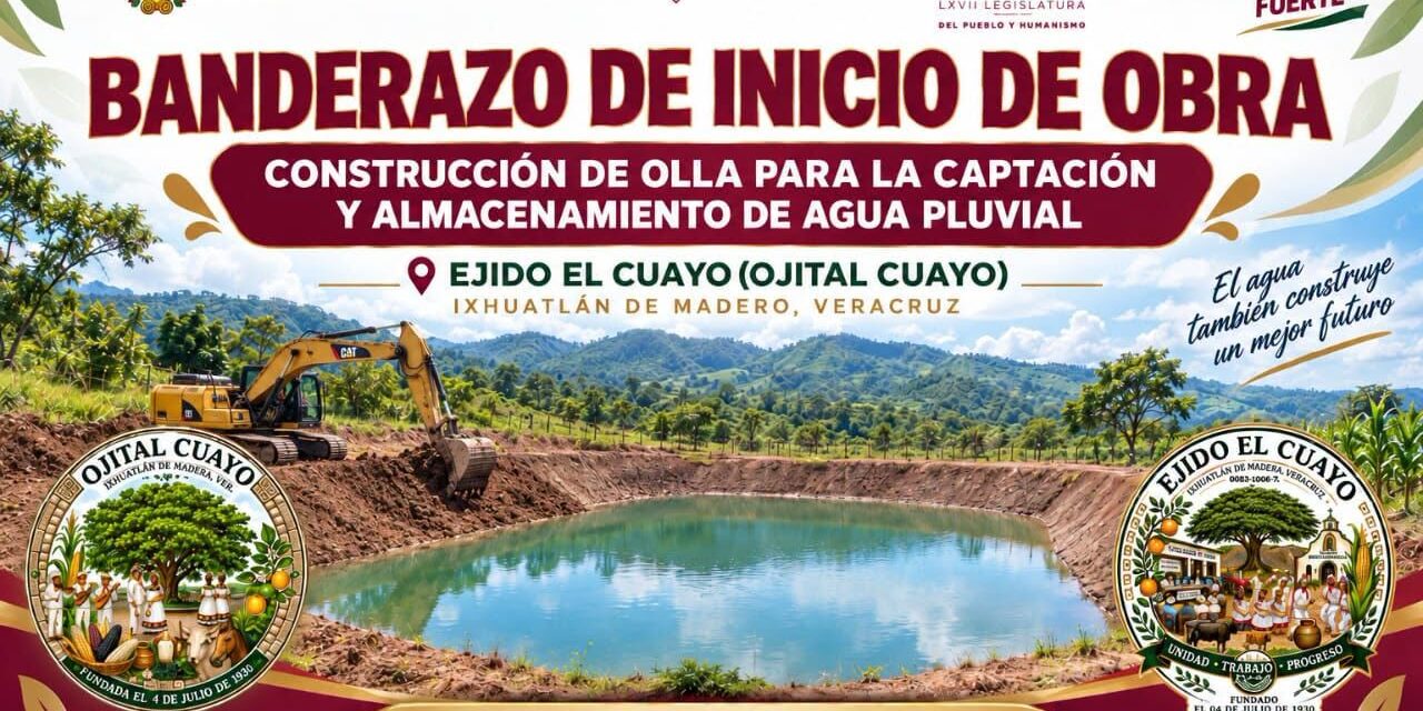 Mañana inicia la construcción de olla de captación pluvial en Ixhuatlán de Madero