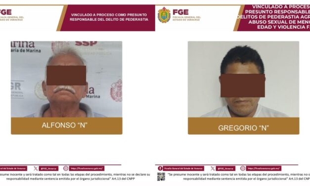 Dictan prisión preventiva a dos hombres por delitos sexuales contra menores en Papantla