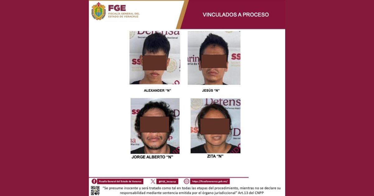 4 personas vinculadas a proceso por extorsión y secuestro en Poza Rica