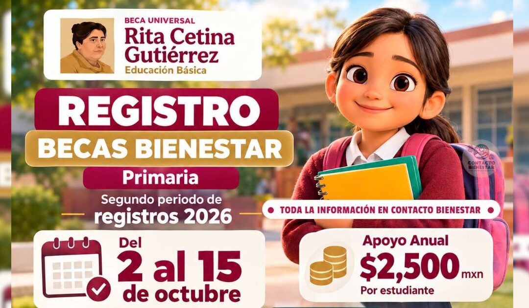 Del 02 al 15 de octubre inicia el registro para la Beca Rita Cetina 2026