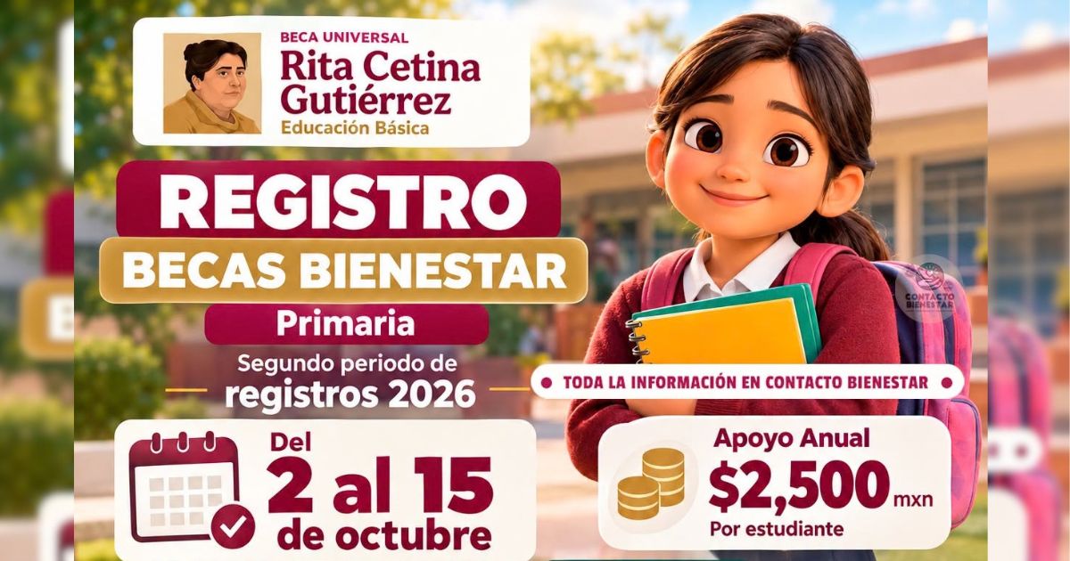Del 02 al 15 de octubre inicia el registro para la Beca Rita Cetina 2026