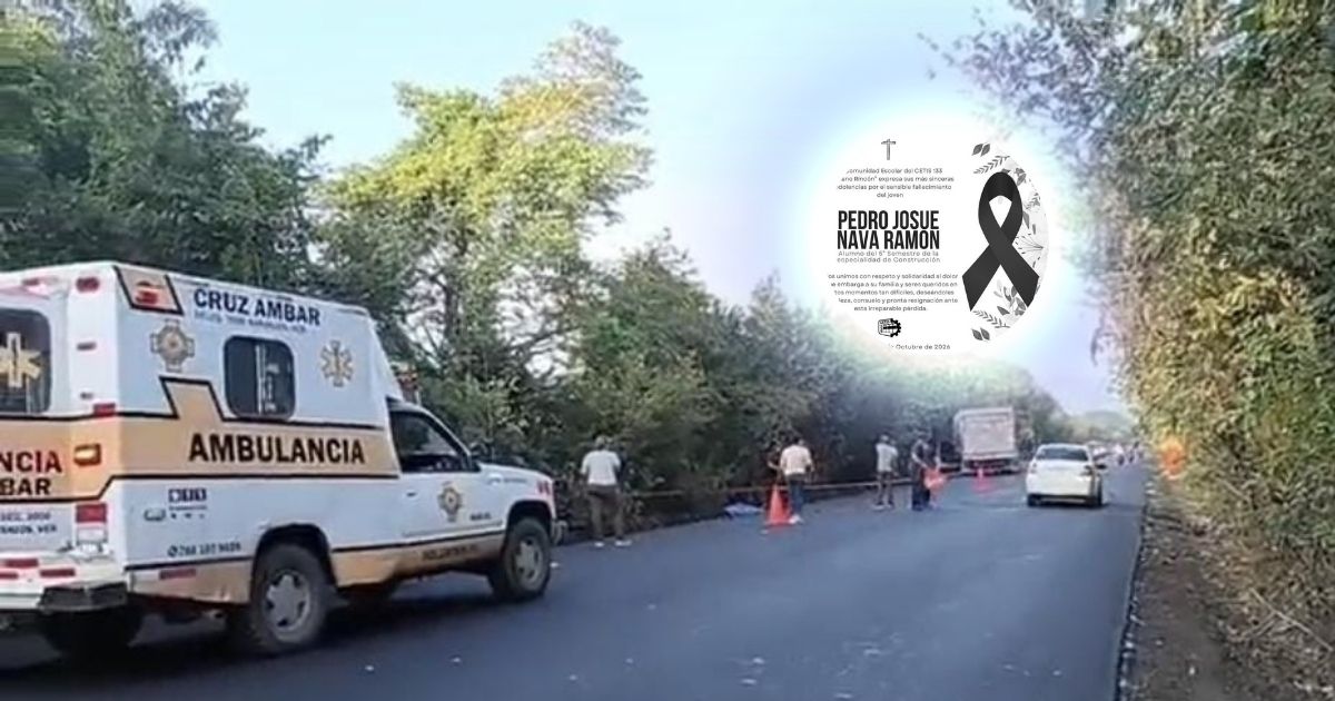 Muere estudiante del CETIS 133 en accidente en la carretera Tuxpan–Tampico