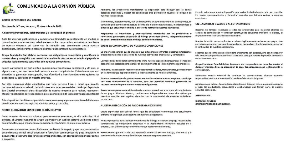 Martínez de la Torre: Empresa de exalcalde reconoce adeudos, ofrece acuerdos de pago y denuncia bloqueo
